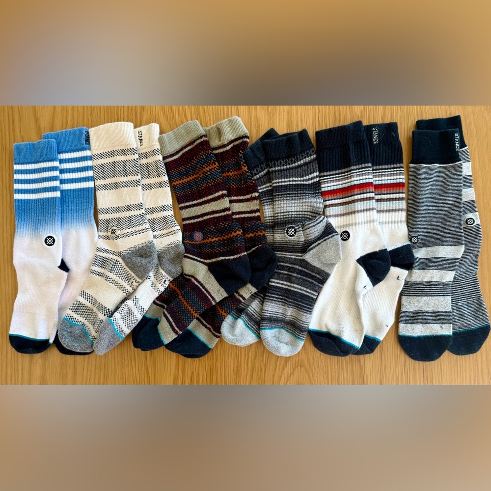 Bundle of 5 Stance Crew Socks in men’s size Large (9-13).